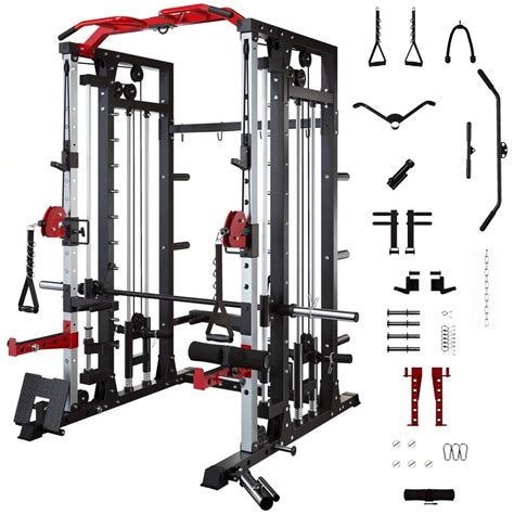 Smith Machine - 2200lbs Squat Rack Home Gym With LAT-Pull Down System ...