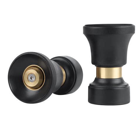 Hose Nozzle, Lichamp 2 Pack Heavy Duty Brass Fireman Style High Power ...