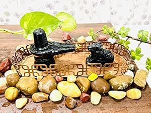 Buy ALTAICA Black Marble Stone Shiva Shivling Nandi for Pooja, Nandi ...