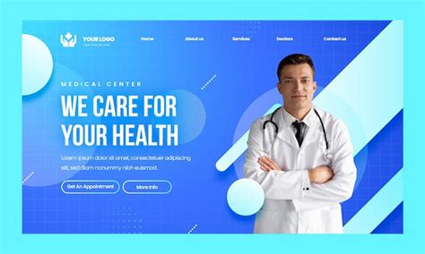 Gradient medical center landing page | Free Vector