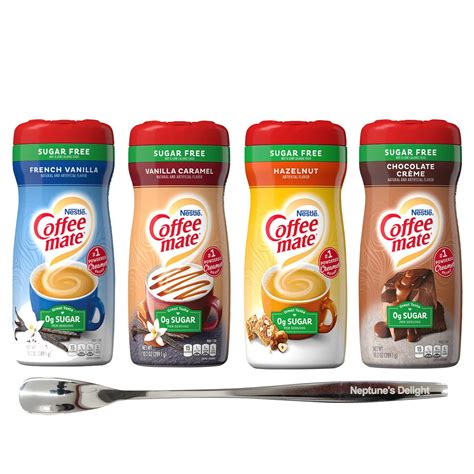 Buy Coffee mate Sugar Free Powdered Creamer 4 Flavor Variety, French ...