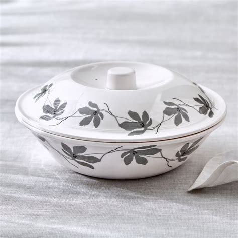 Buy Meadows Monochrome Melamine Printed Serving Bowl with Lid - 1.4L ...
