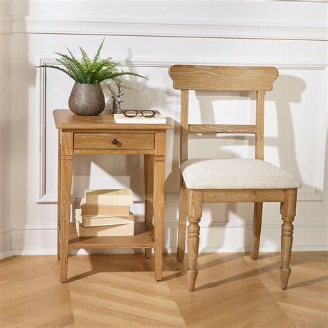 Chaises salon en bois massif et lin, style contemporain, lot de 2