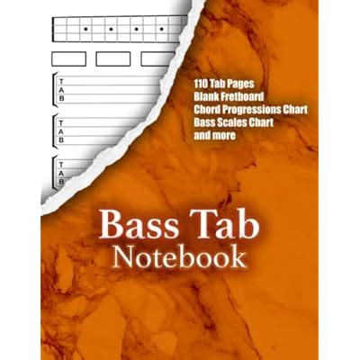 Buy BASS TAB NOTEBOOK: Unique Blank Bass Tablature Manuscript Paper ...