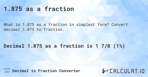 1.875 as a fraction - Calculatio