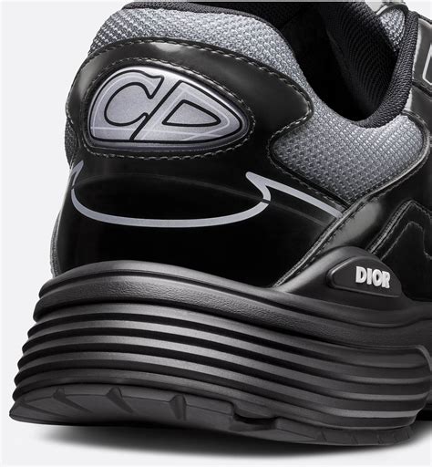 B30 Countdown Sneaker Light Gray Technical Mesh and Black Brilliant-Finish Technical Fabric | DIOR