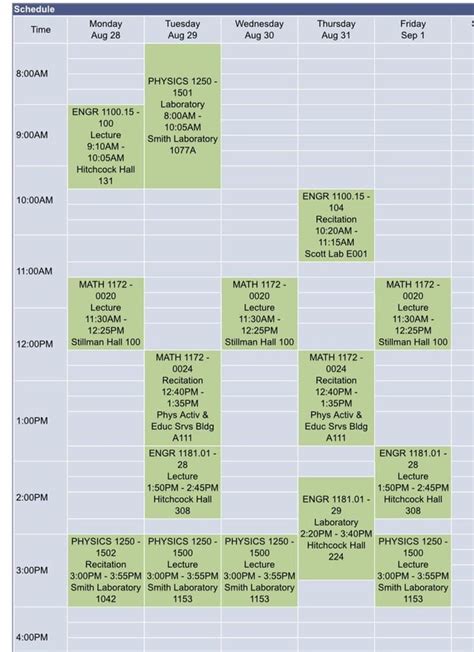 Freshman schedule, thoughts? : r/OSU