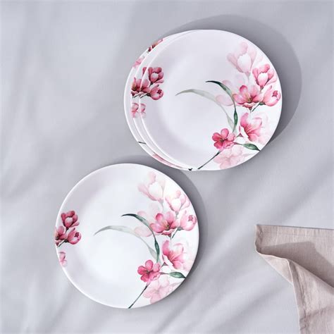 Buy Spinel Set of 4 Melamine Printed Dinner Plates - 27.5cm from Home ...