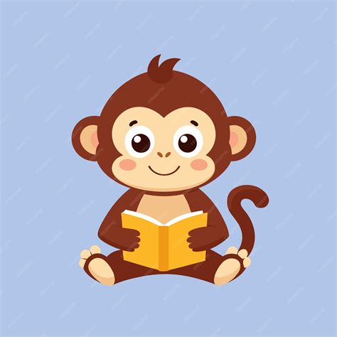 Premium Vector | Cute monkey reading book isolated back to school