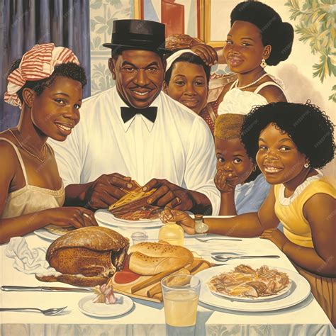 Premium AI Image | African American family having dinner in a ...