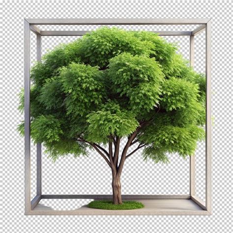 3d rendering of akebia tree square frame on transparent background ...