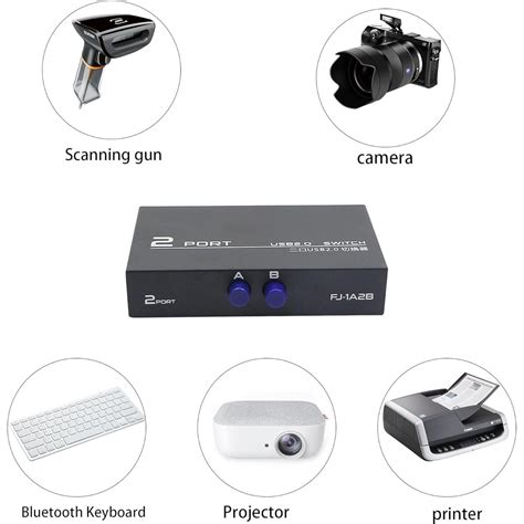 Swiztek USB 2.0 Switch 2-Port Selector for PC – Share Keyboard, Mouse ...