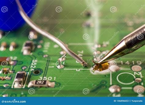 Electronics Manufacturing Services, Soldering of Electronic Board Stock Image - Image of fitting ...