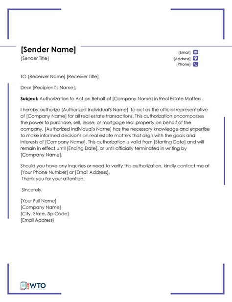 Sample Authorization Letters to Act on Behalf of a Company