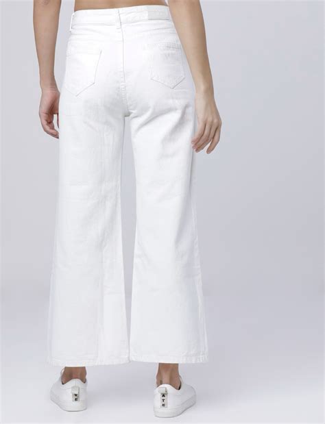 Tokyo Talkies Women Flared Mid Rise White Jeans - Snipkart