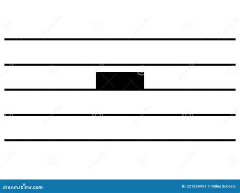 Black Music Symbol of Half Note Rest on Staff Lines Stock Vector ...