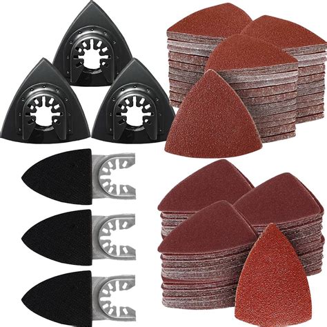 156Pcs Oscillating Tool Sanding Pad Kit, 3Pcs Triangle Sanding Pads and ...
