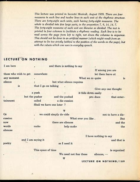 John cage lecture on nothing - Philosophy - Studocu
