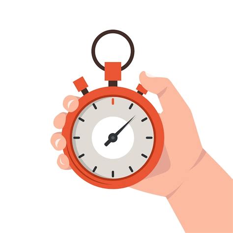 Hand holding red stopwatch | Premium Vector