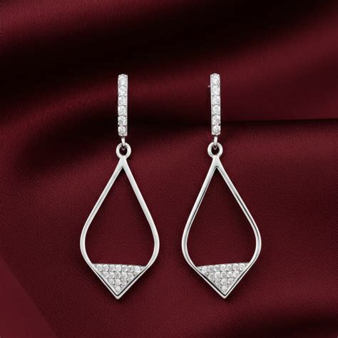 Nalini 925 Pure Sterling Silver Rhodium-Plated Dangler Earrings – Tuanz