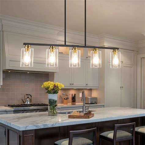 Mecgirn Island Light for Kitchen, 5-Light Dining Room Light Fixture ...