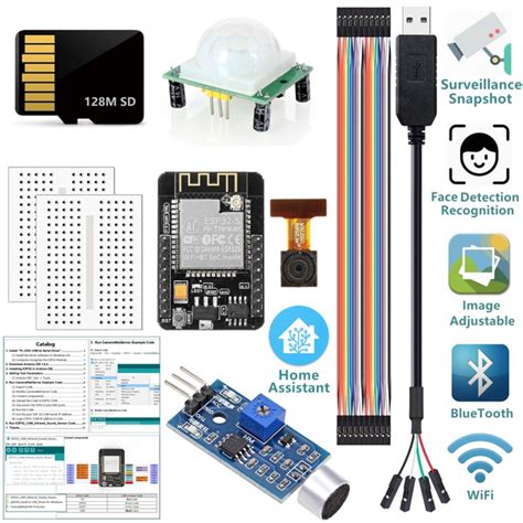 ESP32 CAM Arduino Kits Monitor Snapshot Face Detection Recognition WiFi ...