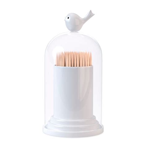 Balvi - Birdie toothpick holder and cotton buds dispenser with little ...
