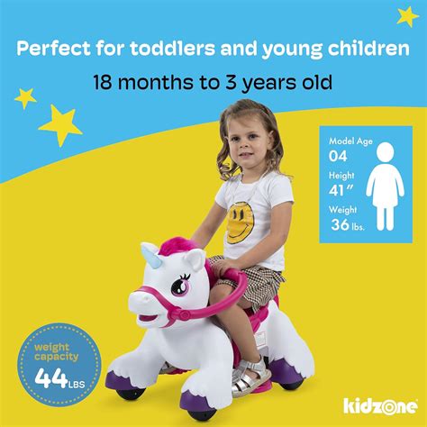 Kidzone 12V Unicorn Ride On Horse Toy for Toddlers India | Ubuy