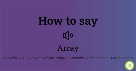 Image result for How to Pronounce Array