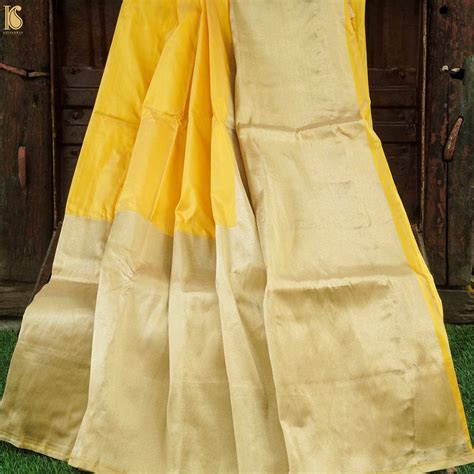 Handloom Banarasi Katan Silk Yellow Saree – Khinkhwab