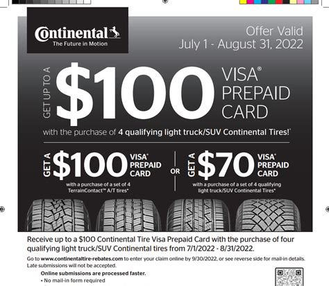 Continental Motorcycle Tires Rebate