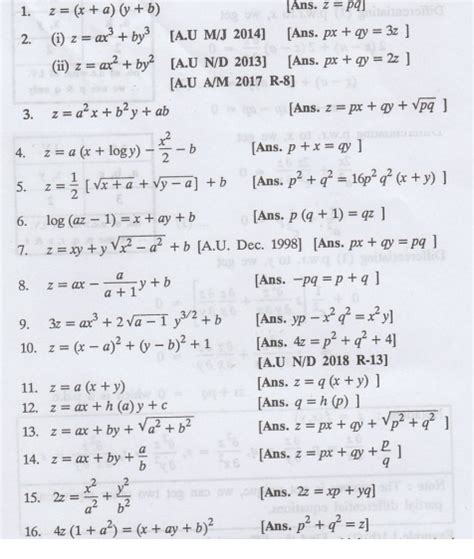Exercise [formation of P.D.E by elimination of arbitrary constants (a.c ...
