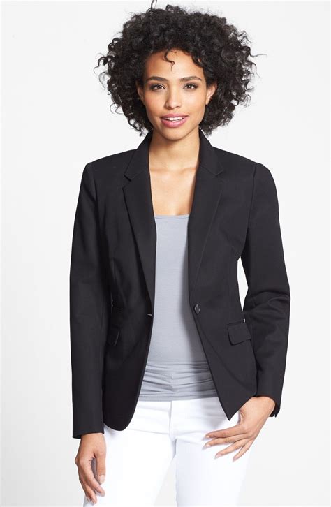 Vince Camuto Stretch Cotton One-Button Blazer (Regular & Petite ...