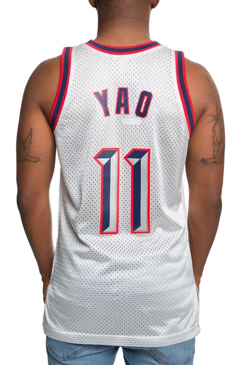 MITCHELL AND NESS YAO MING ROCKETS PLATINUM JERSEY SMJYNG18476 ...