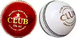 HTM Club Red & White Combo Cricket Leather Ball - Buy HTM Club Red ...