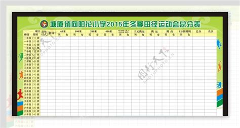 运动会成绩公布表图片素材-编号23842606-图行天下