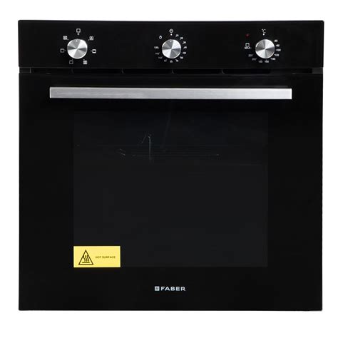 Faber 80L Built-In Black Finish Oven | Push/Pull Knob Control with ...