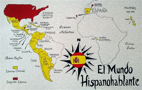 Spanish-speaking World Map - Etsy