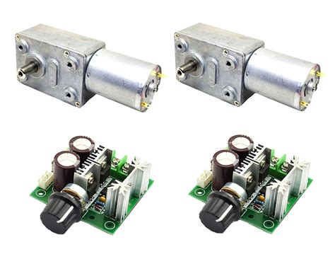INVENTO 2pcs 5V - 12V 10 Kg-cm 30 RPM DC Motor Worm Geared Gearbox High ...