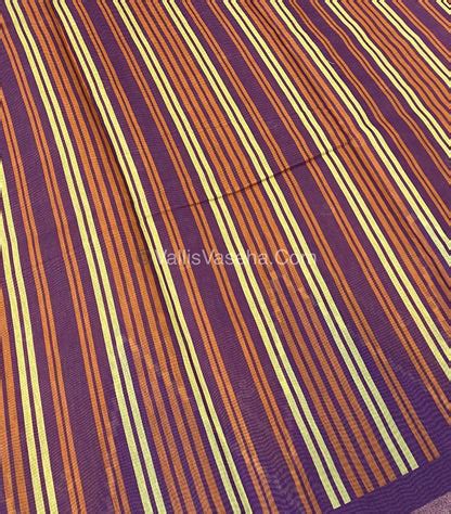 Semi Chanderi Saree - Rust Orange & Purple Combo - VVSCS003 – Vallis Vaseha