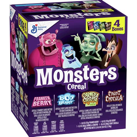 General Mills Monsters Cereal Variety Pack, 4 Boxes, Limited Edition ...