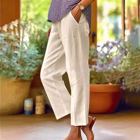 IDALL Linen Pants Women Petite Pants Women Spring And Summer Casual ...