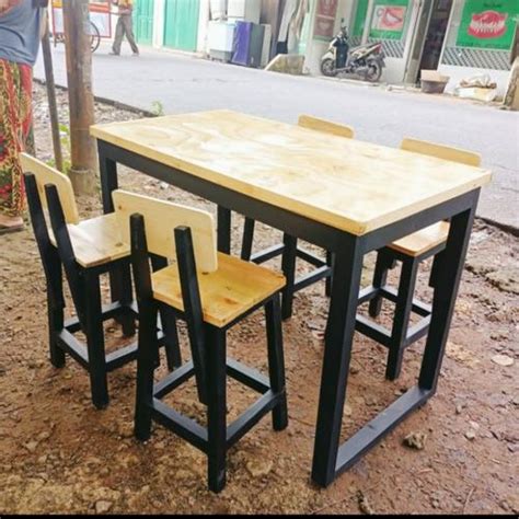 Jual 1set meja makan cafe resto kayu jati belanda modern terbaru - Kota ...