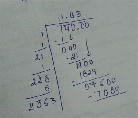 140 square root in long division method - Brainly.in