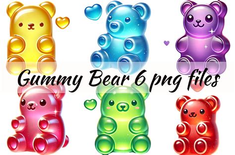 Gummy Bear Clip Art- Commercial Use Gummies-candy Clip Art- Gummy Candy ...