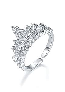CROWN ADJUSTABLE AMERICAN DIAMOND RING : Amazon.in: Fashion