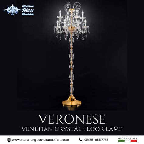 Veronese venetian crystal floor lamp