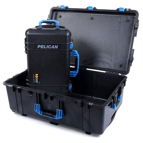 Pelican 1510 & 1650 Case Bundle, Black with Blue Handles & Latches ...