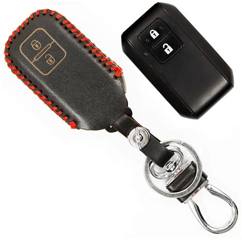 KBS Leather Smart Car Key Cover Case with Metal Hook Keychain ...