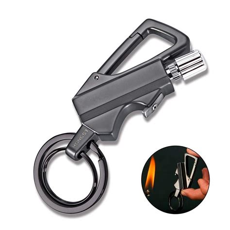 GOLDNCONN Flint Metal Match Fire Starter and Bottle Opener Car Key Ring ...
